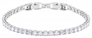 Image of Swarovski Tennis Deluxe Bracelet Rhodium Plated White Jewellery