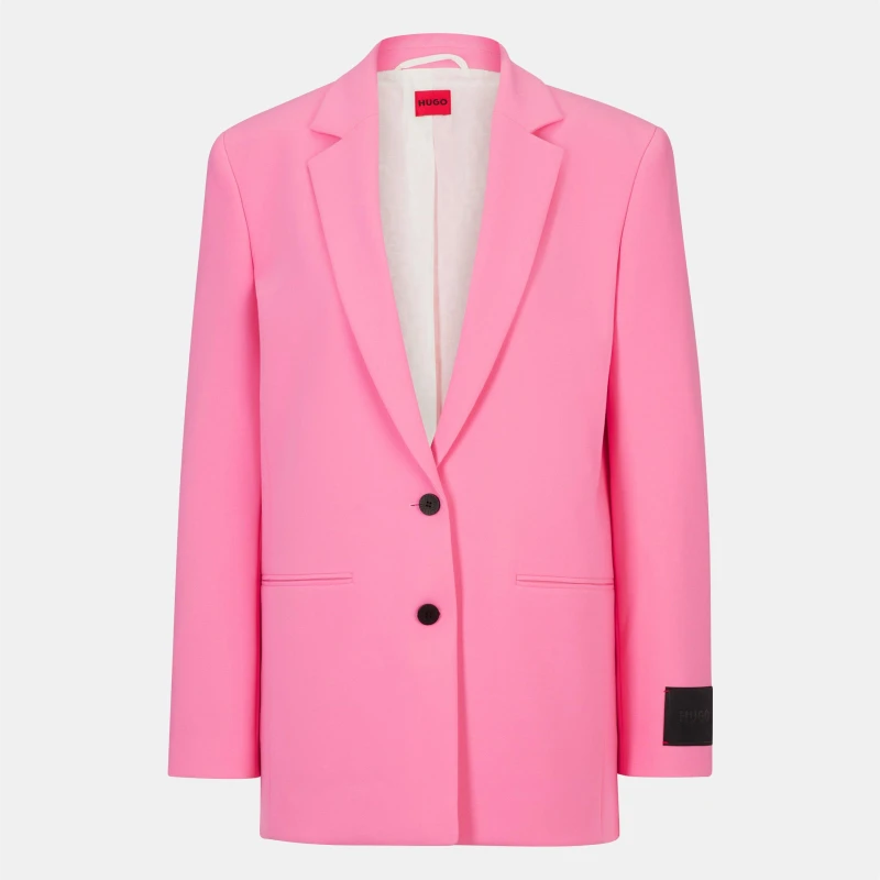 Image of Hugo Womens Aita Tailored Blazer Open Pink female 4 (XXS)