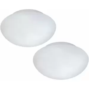 Image of Loops - 2 pack Wall Flush Ceiling Light Colour White Shade White Glass Opal Matt E27 60W