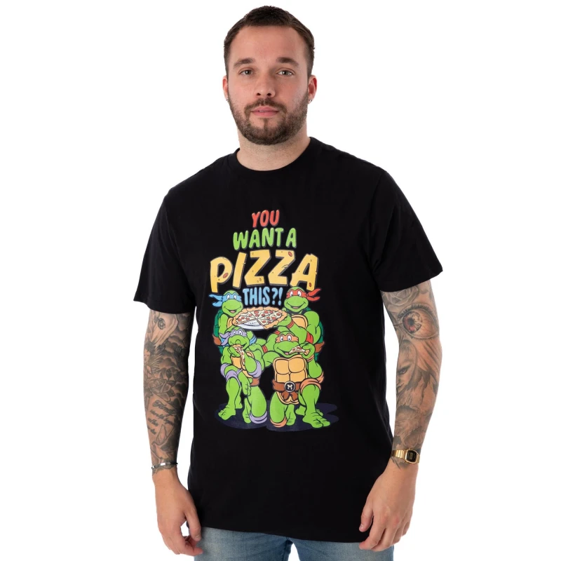 Image of (XXX-Large) Teenage Mutant Ninja Turtles Short Sleeved T-Shirt (Mens Black)