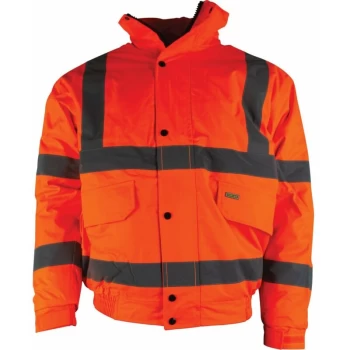 Image of Hi-vis Orange Rip-stop Bomber Jacket (EN20471) - L - Tuffsafe
