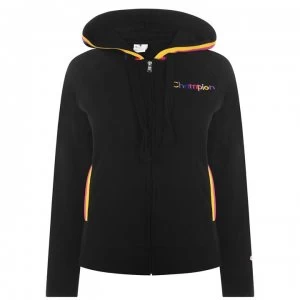 Image of Champion Rainbow Zip Through Hoodie - Black