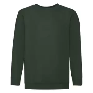 Image of Fruit Of The Loom Childrens Unisex Set In Sleeve Sweatshirt (5-6) (Bottle Green)