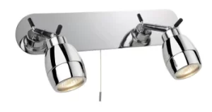 Image of Marine 2 Light Spotlights Bar Switched Bathroom Ceiling Light Chrome IP44, GU10
