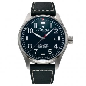 Image of Alpina Startimer Pilot Automatic Black Leather Strap Watch