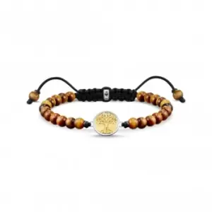 Image of Sterling Silver Brown Tree of Love Pendant Bracelet A2048-894-2-L22V