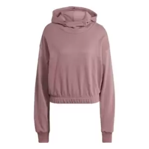Image of adidas Studio Lounge Cropped Hoodie Womens - Pink