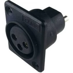 Image of XLR connector Sleeve socket straight pins Number of pins 3 Black Cliff ACF
