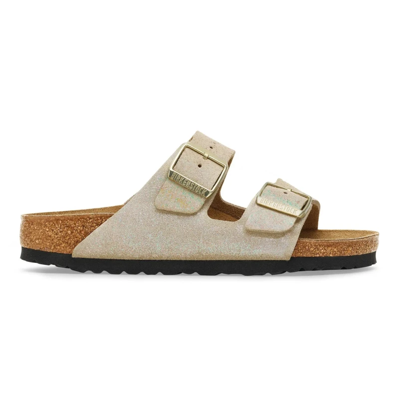 Image of Birkenstock Womens suede leather sandals Birkenstock Arizona Beige Female 37 Etroit