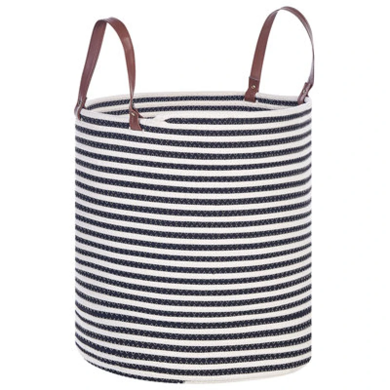 Image of Beliani Basket Ichka Cotton Black/ White