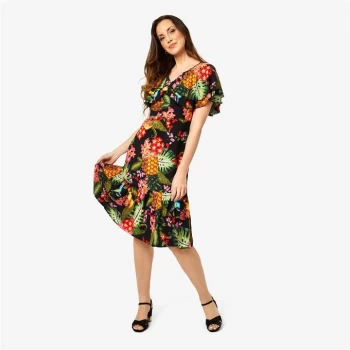 Image of Biba Multi Bardot Dress - Pineapple