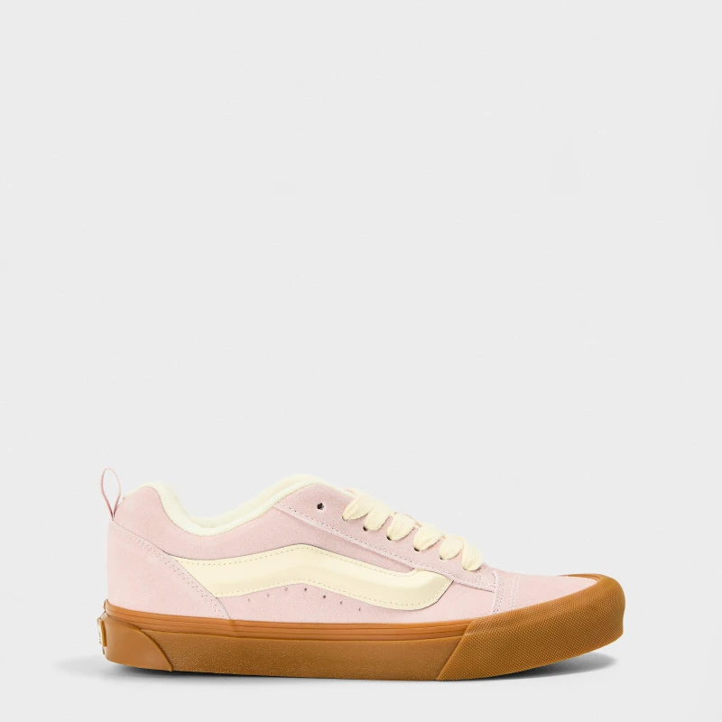 Image of Vans Unisex Adults Knu Skool Gum Sepia Rose Canvas Trainers Canvas Low 3 Pink 24610806230