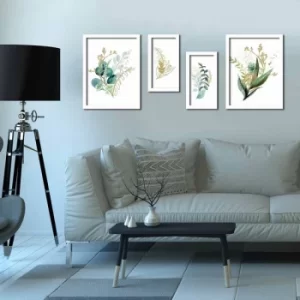 Image of 4P3040BCT008 Multicolor Decorative Framed MDF Painting (4 Pieces)