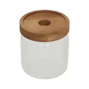 Image of Glass Storage Jar with Acacia Wood Lid 500ml