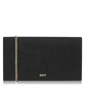 Image of Biba Biba Fold Over Chain Clutch Bag - Black