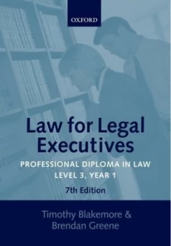 Image of Law for Legal Executives Level 3 Year 1 English Legal System the Law Relating to Land Criminal Law Law of Tort by Timothy Blakemore Book