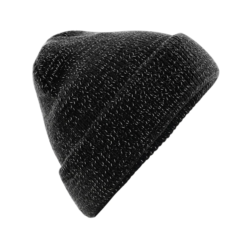 Image of Beechfield Beechfield Men Reflective Beanie in Black One Size Male 5063377024777