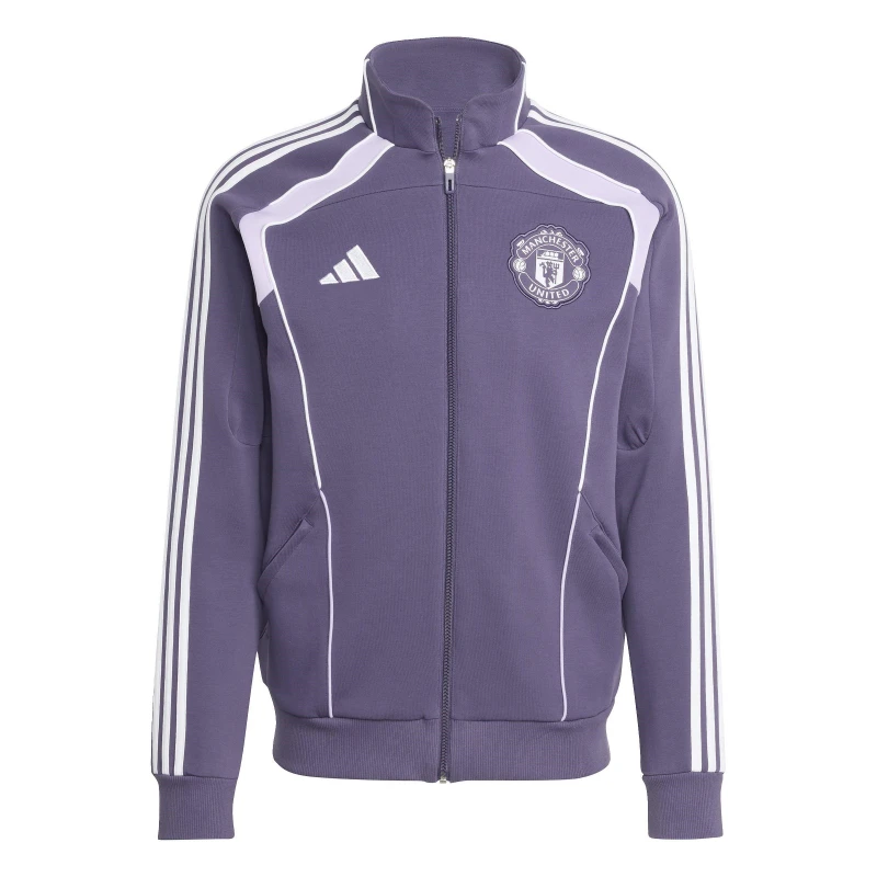 Image of adidas Manchester United UBP Doubleknit Tracksuit Top Mens Purple male XL