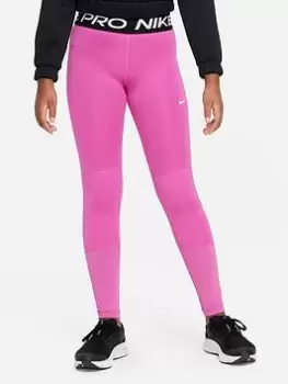 Image of Nike Older Girls Pro Leggings - Pink, Size S=8-10 Years