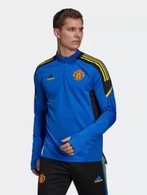 Image of adidas Manchester United Condivo Training Top, Blue Size M Men