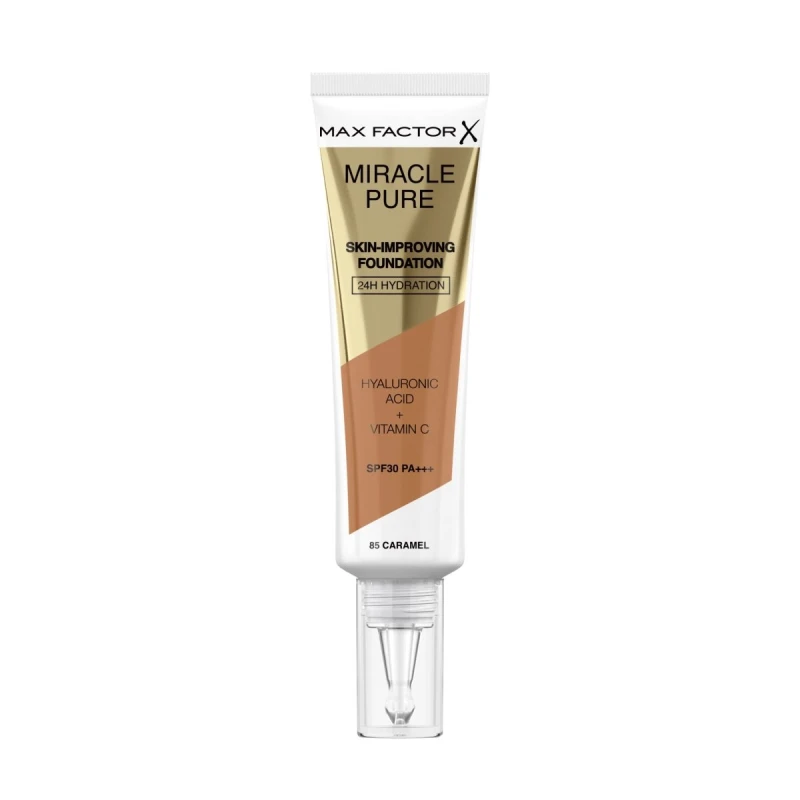 Image of Max Factor Miracle Pure Skin Improving Foundation 30ml (Various Shades) - Caramel