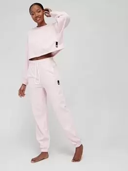 Image of adidas Studio Lounge Crew Sweat Top - Pale Pink, Pale Pink Size M Women