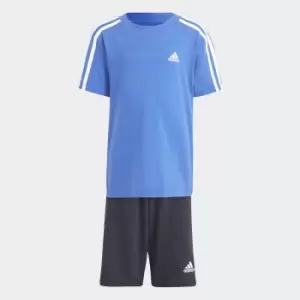 Image of Cotton T-Shirt/Shorts Outfit with Logo Print