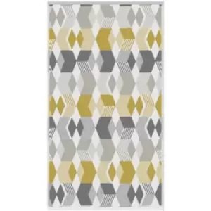 Image of Hexagon Jacquard 100% Cotton 550gsm Bath Towel, Grey - Fusion