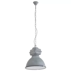 Image of Densi Dome Pendant Ceiling Lights Grey Industrial Whitewash, Glass Matt