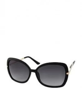 Image of Accessorize Sophie Metal Detail Square Sunglasses - Black