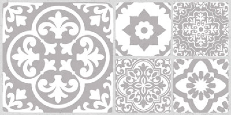 Image of Floorpops Valencia Grey Peel & Stick Double Width Floor Tiles Floor Tiles, Fp6165