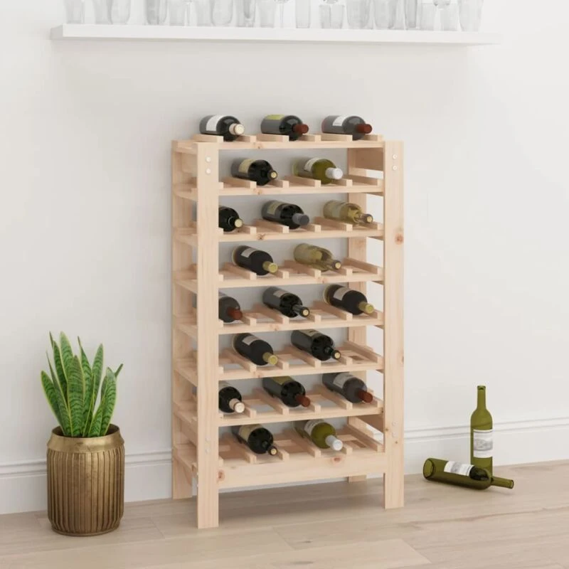 Image of VIDAXL Wine Rack 61.5x30x107.5cm Solid Wood Pine vidaXL 822541