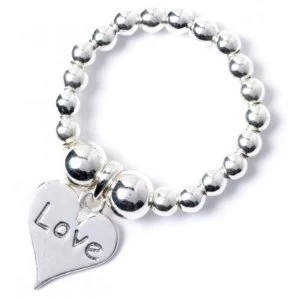 Image of Sterling Silver Ball Bead Toe Ring with Love Heart Charm