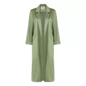 Image of Yumi Green Satin Longline Kimono Jacket - Green