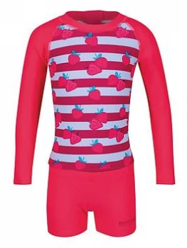 Image of Regatta Little Adventurers Strawberry Valo Rash Swim Set - Pink