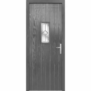 Image of LPD (W) 35" Speedwell Grey Glazed Door Set External Composite Door Set