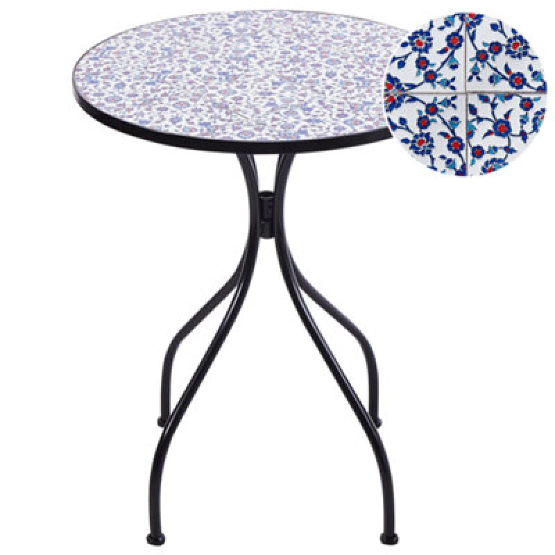 Image of Beliani Bistro Table Camprena 60 Cm 60 Cm Metal Black