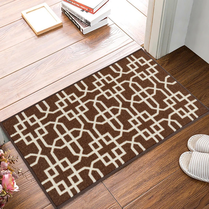 Image of Smart Living Smart Living Siam Heavy Duty Machine Washable Hallway Kitchen Non Slip Door Mat in Dark Brown Size: 80cm x 300cm Dark Brown 80cm x 300c