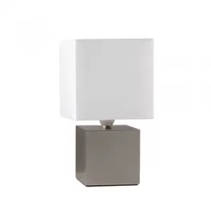 Image of Cubbie Silver Touch Table Lamp With White Shade