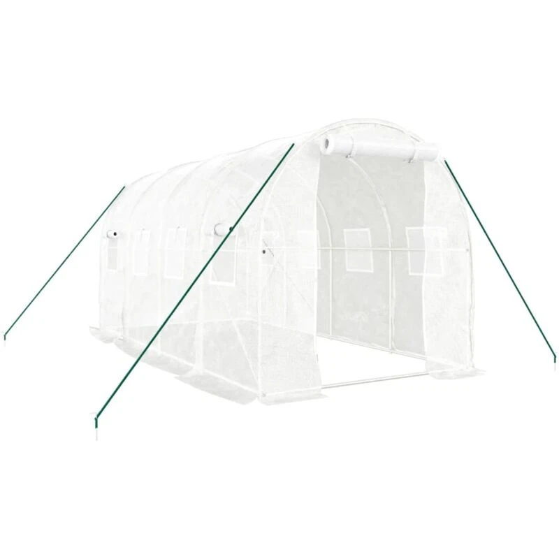 Image of vidaXL Greenhouse with Steel Frame White 8m 4x2x2 m, White 3188028