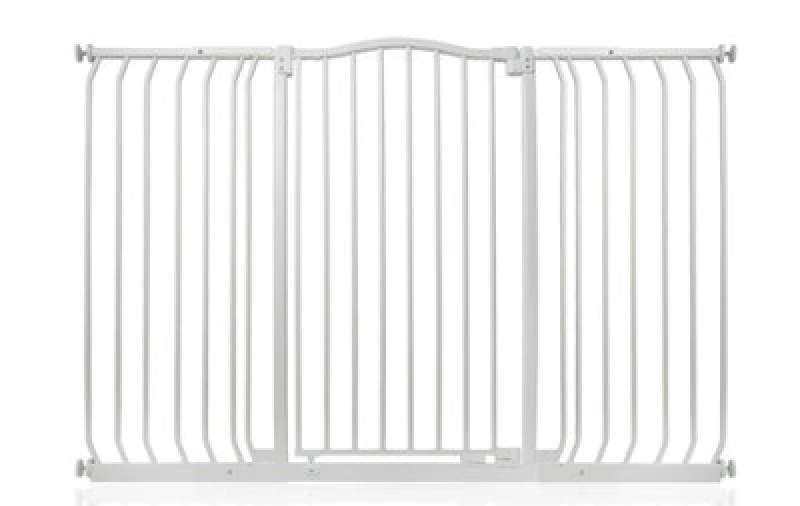 Image of Safetots Extra Tall Curved Top Safety Gate, 143Cm - 152Cm, Matt White, Extra Tall 100Cm In Height, Pressure Fit Stair Gate
