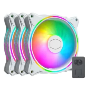 Image of Cooler Master MasterFan MF120 Halo White Edition ARGB 3 Fan Pack with ARGB Controller