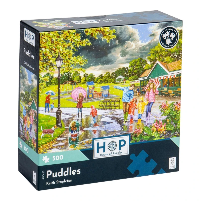 Image of The House Of Puzzles Puddles, 500 Piece Jigsaw Puzzle Multi unisex