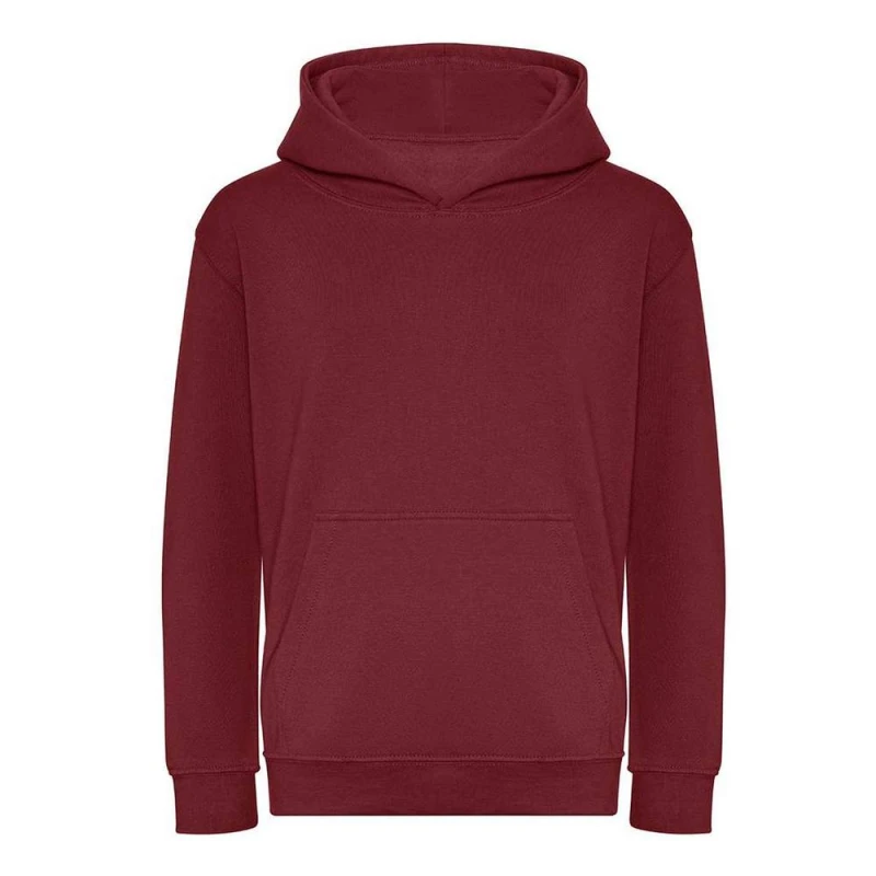 Image of AWDis Plain Hoodie in Burgundy Size: 12-13 Years Burgundy Unisex 12-13 Years