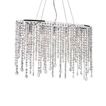 Image of Rain Clear 5 Light Large Ceiling Pendant Chrome, E14