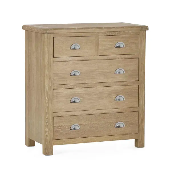 Image of Julian Bowen Memphis Limed Oak 3 + 2 Drawer Chest MEM005