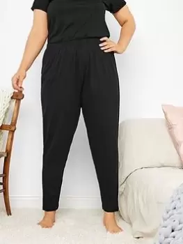 Image of Yours Tapered PJ Pant - Black, Size 30-32, Women