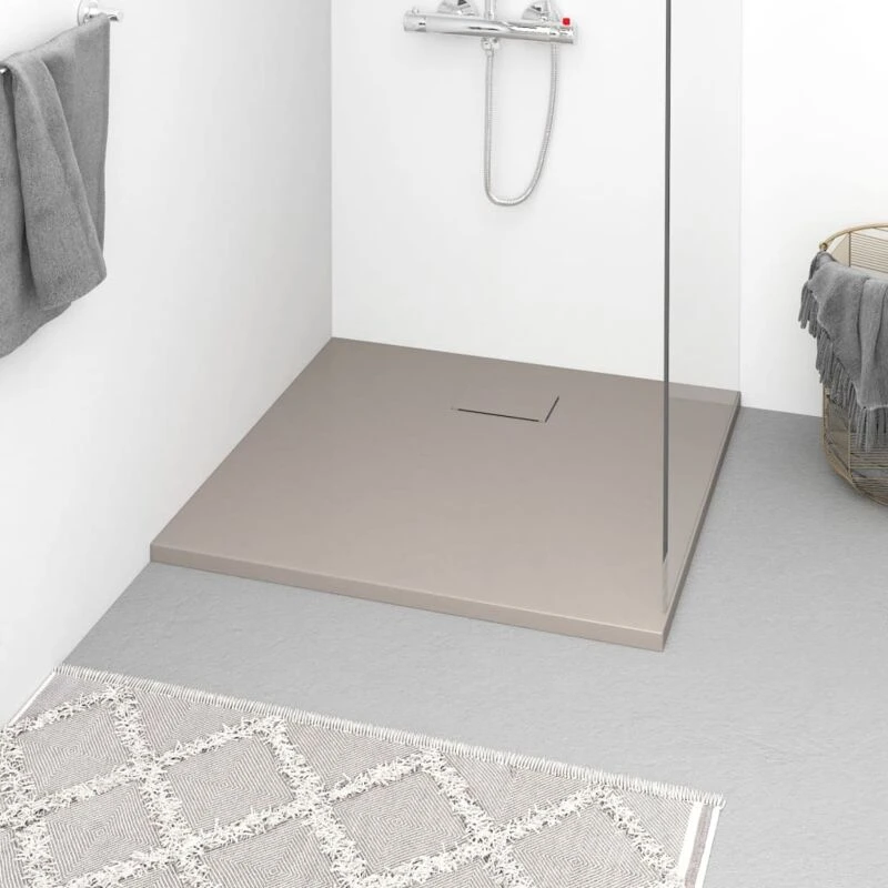 Image of VIDAXL Shower Base Tray smc Brown 90x80cm Vidaxl 8720286191378