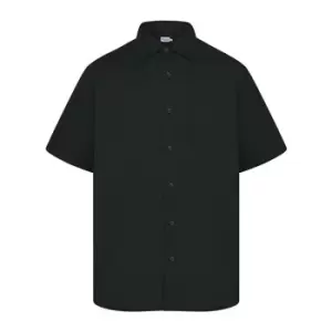 Image of Absolute Apparel Mens Short Sleeved Classic Poplin Shirt (S) (Black)