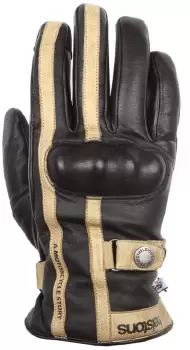 Image of Helstons Burton Motorcycle Gloves, black-beige, Size M L, black-beige, Size M L